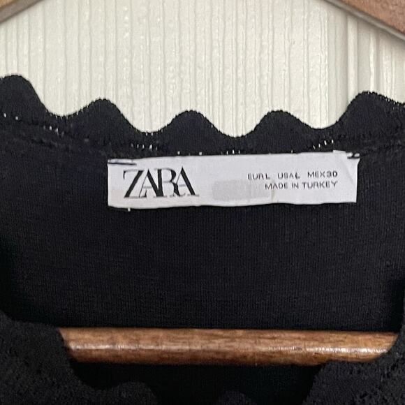 Zara Womens Bodycon Maxi Dress Black Sexy Romantic Cocktail Whimsigoth Size L - Picture 4 of 8